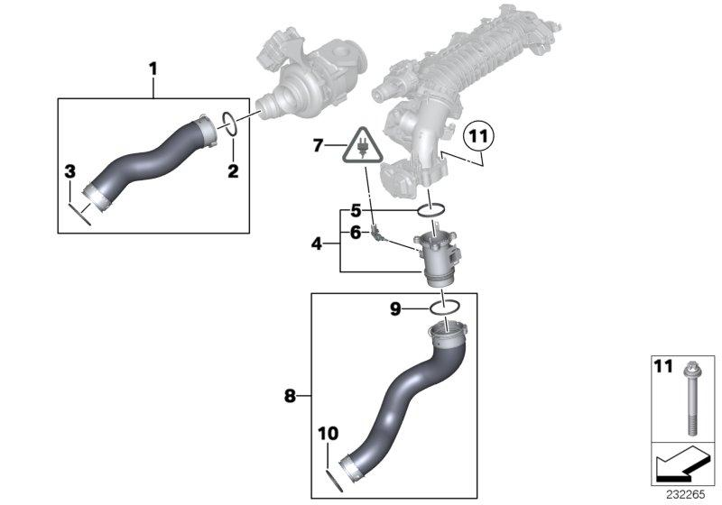 Seal for Charge Pipe - BMW, MINI B47, B57, N47/N, N47S1, N55, N57/N, N57S/Z, M57S, OE