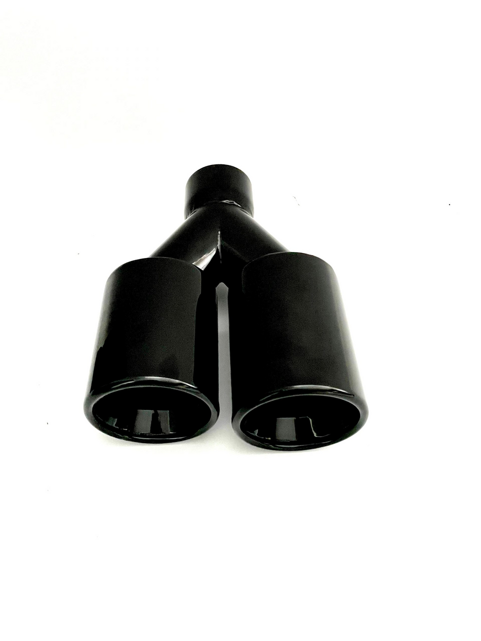Double High Gloss Black Tips 2x101mm (ø64mm)