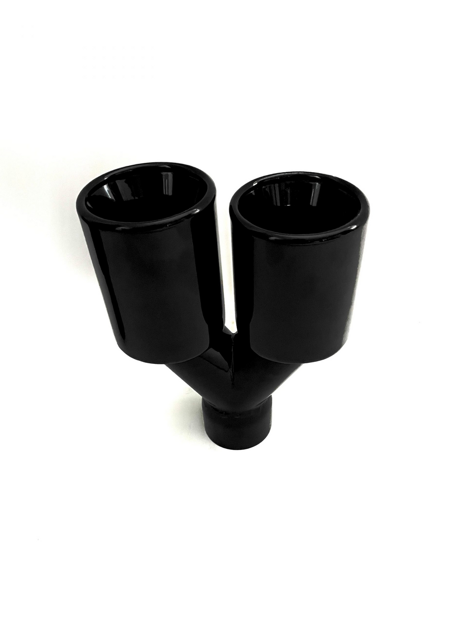 Double High Gloss Black Tips 2x101mm (ø64mm)