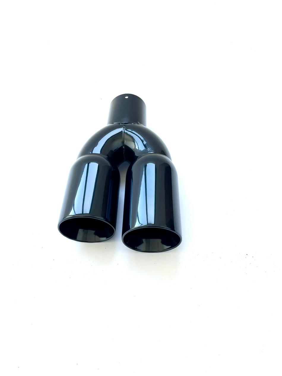 Double Gloss Black Tips 2x76mm (ø64mm)