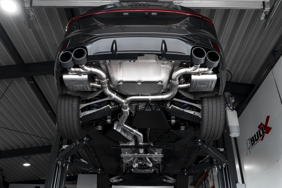 Bull-X Valved Catback Exhaust System 3,5" - Audi S5 B10 TFSI Mild Hybrid Quattro (ECE-hyväksynnällä)