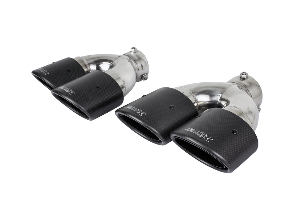 Bull-X Tail Pipe Set Y-Style  - Type 14 Carbon Oval Offset Inclined 2x225x70 (ø64mm)