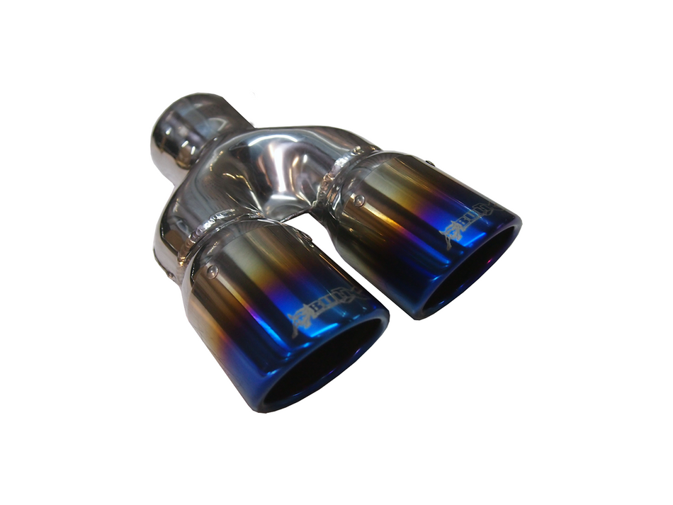 Bull-X Tail Pipe Y-Style  - Type 16 Edge Raised Titanium 2x76mm (ø64mm)