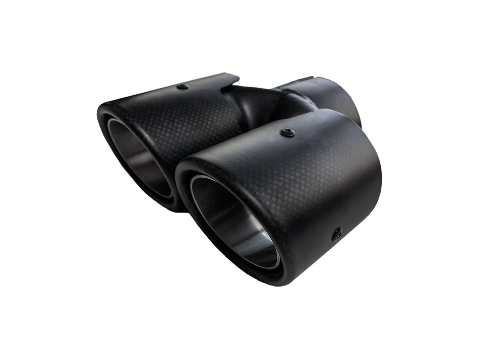 Bull-X Tail Pipe Y-Style  - Type 21 Carbon Straight 2x76mm (ø64mm)