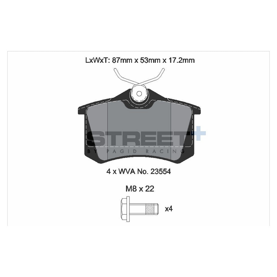 PAGID Street+ Takajarrupalat - Audi A1/A3/A4/A6/A8/TT