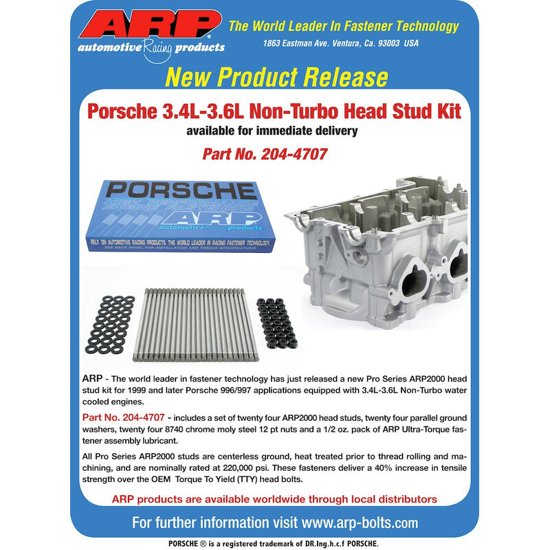 ARP 204-4707 Head Studs – Porsche 996 3.4L